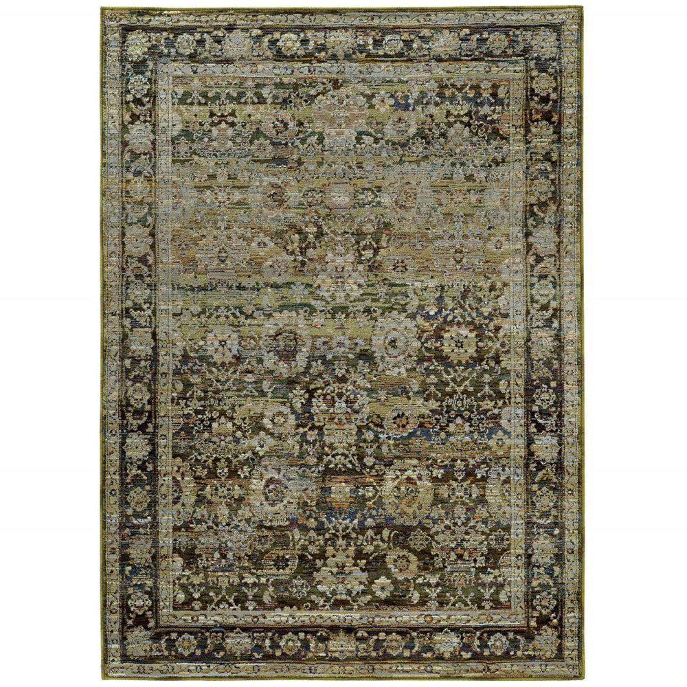 2' X 3' Green Power Loom Area Rug