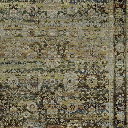 2' X 3' Green Power Loom Area Rug
