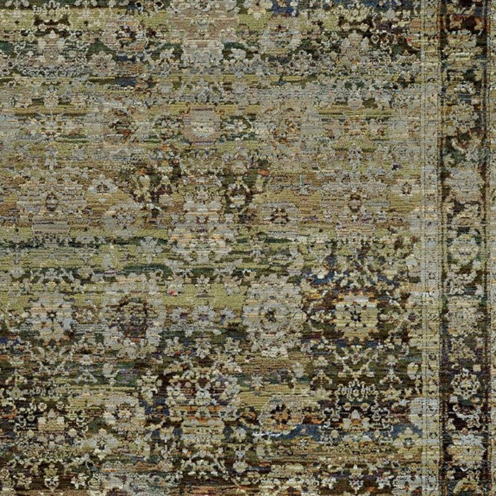 2' X 3' Green Power Loom Area Rug