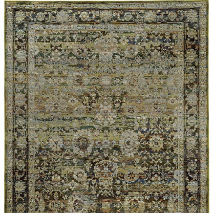 2' X 3' Green Power Loom Area Rug