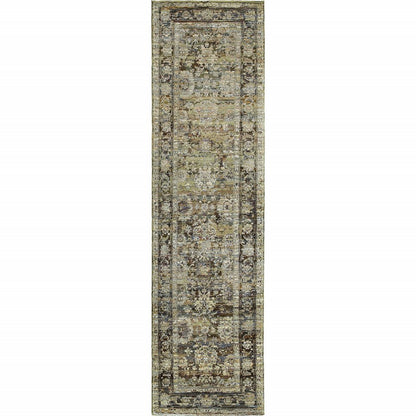 2' X 3' Green Power Loom Area Rug