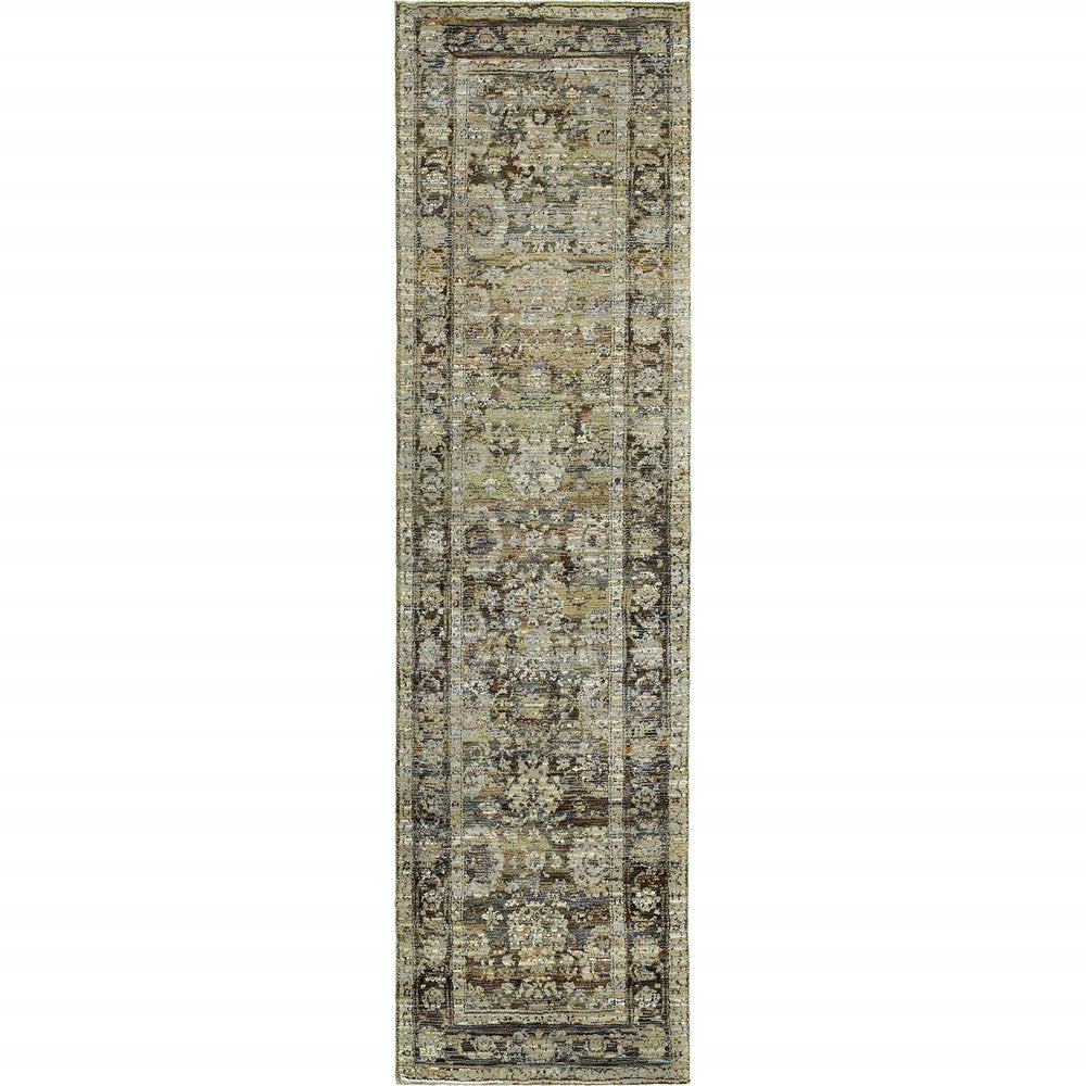 2' X 3' Green Power Loom Area Rug