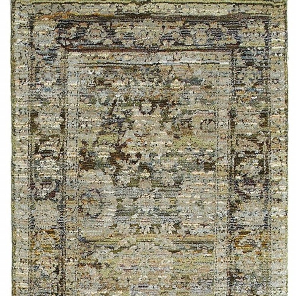 2' X 3' Green Power Loom Area Rug