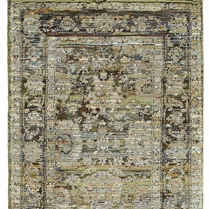 2' X 3' Green Power Loom Area Rug
