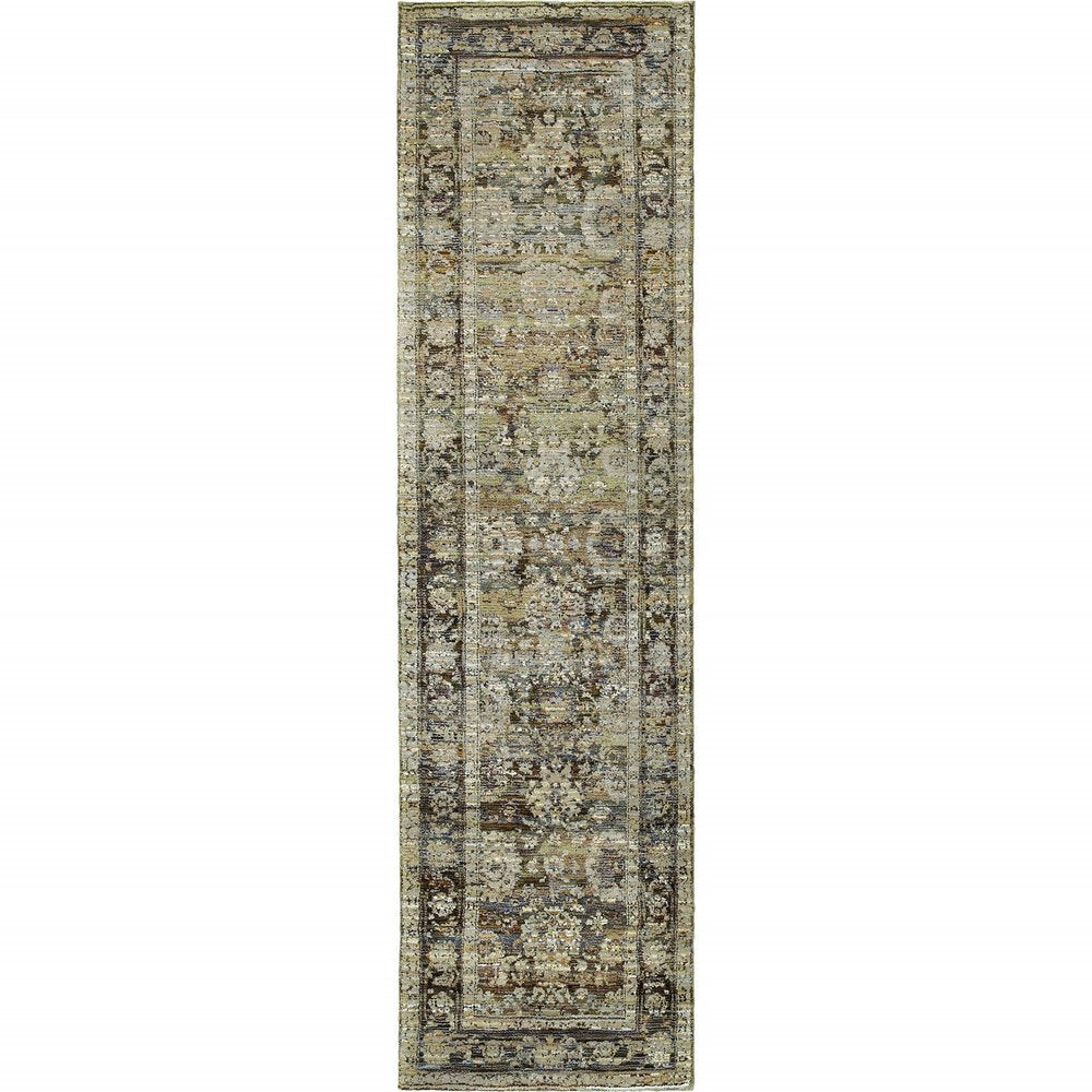 2' X 3' Green Power Loom Area Rug