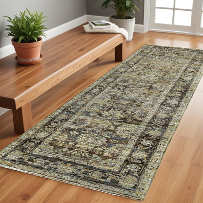 2' X 3' Green Power Loom Area Rug