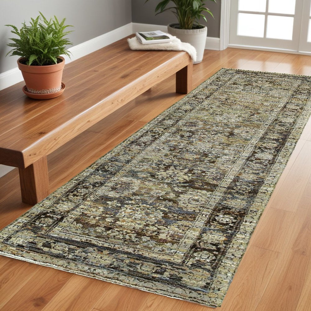 2' X 3' Green Power Loom Area Rug