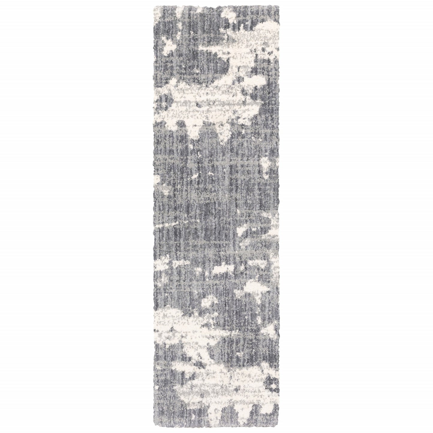 9'X12' Grey And Ivory Grey Matter  Area Rug