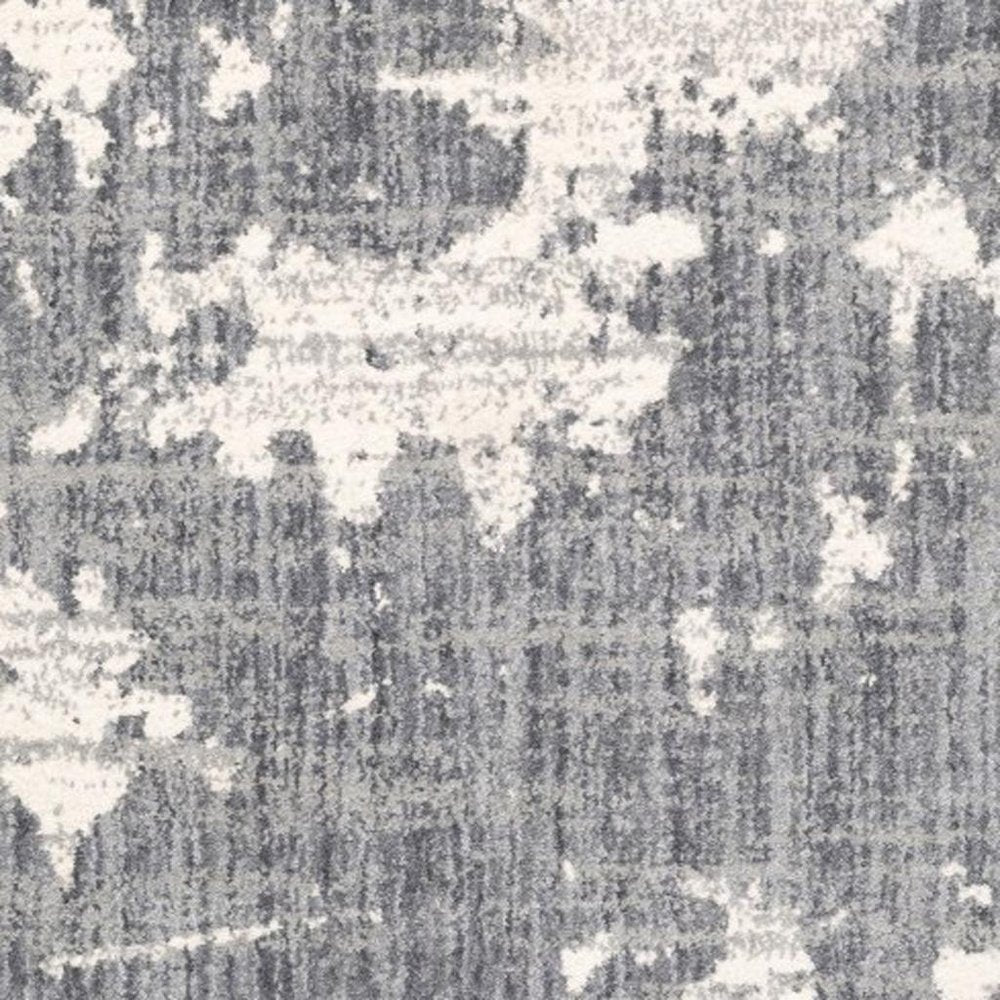 2' X 8' Grey And Ivory Grey Matter Runner Rug