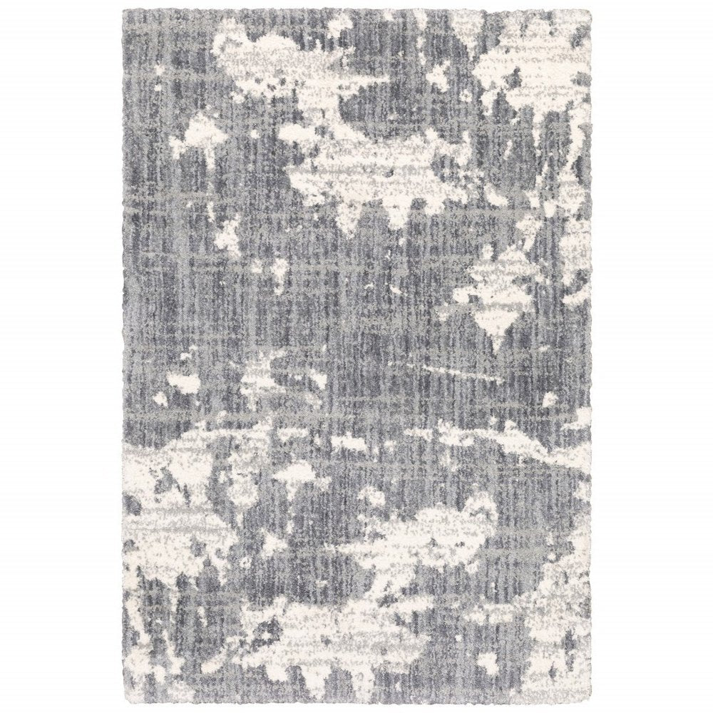 2' X 8' Grey And Ivory Grey Matter Runner Rug