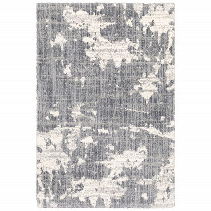 2' X 8' Grey And Ivory Grey Matter Runner Rug