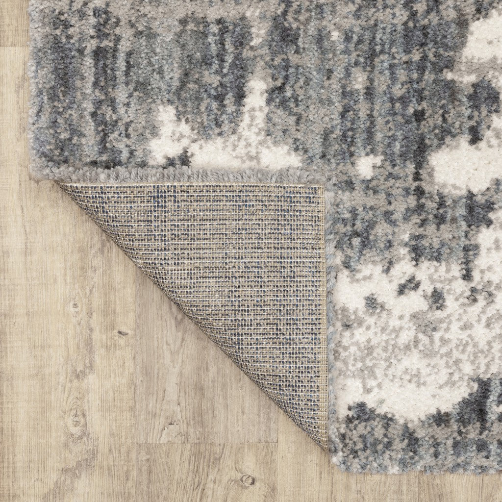 9'X12' Grey And Ivory Grey Matter  Area Rug