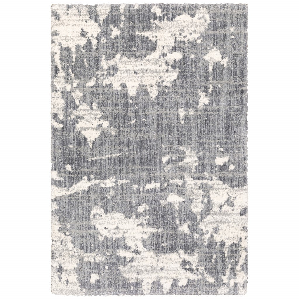9'X12' Grey And Ivory Grey Matter  Area Rug