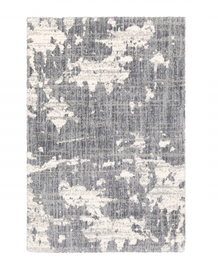 4' X 6' Grey And Ivory Grey Matter Area Rug