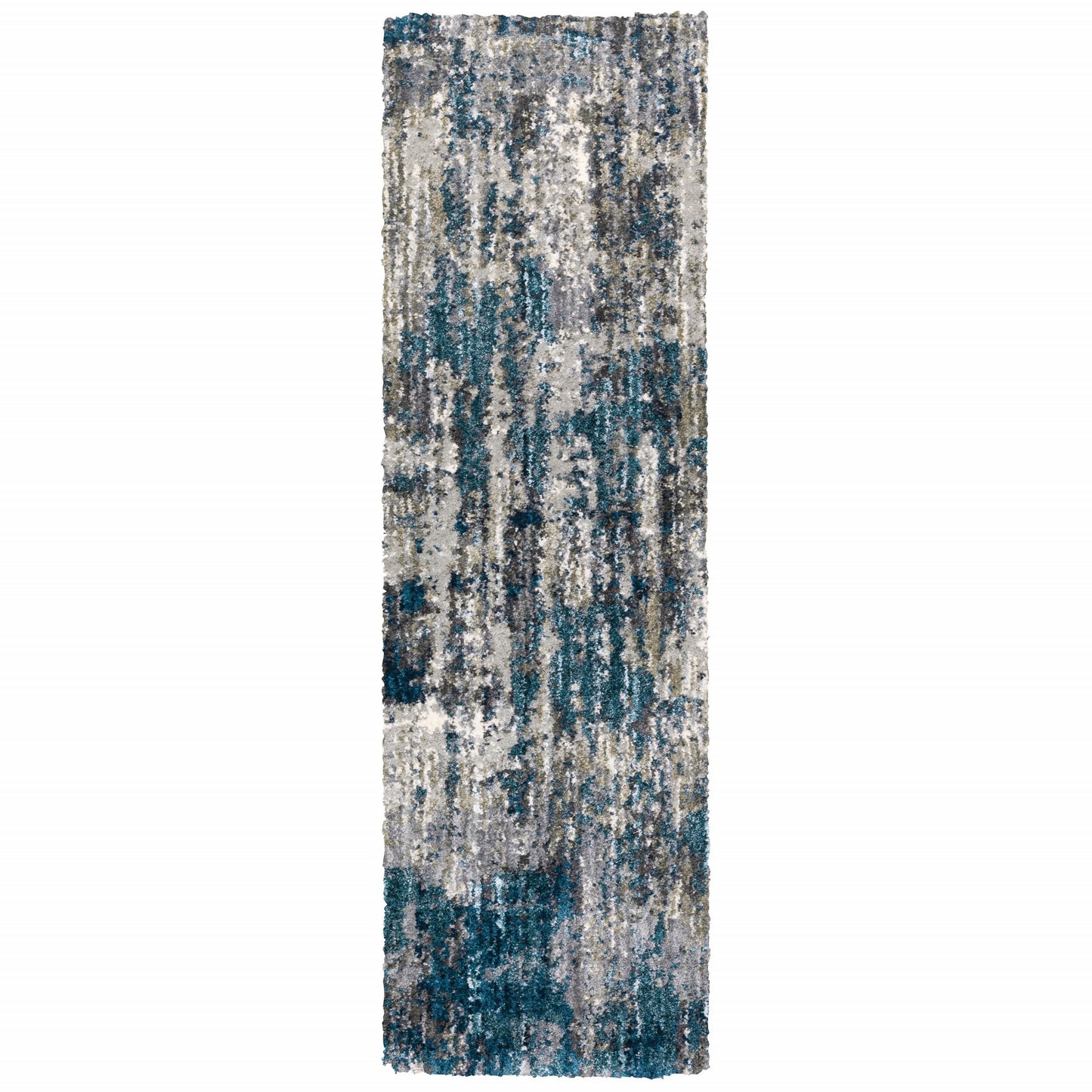 7' X 9' Grey And Blue Grey Skies Area Rug