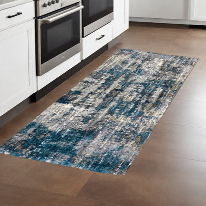 5' X 8' Grey And Blue Grey Skies Area Rug