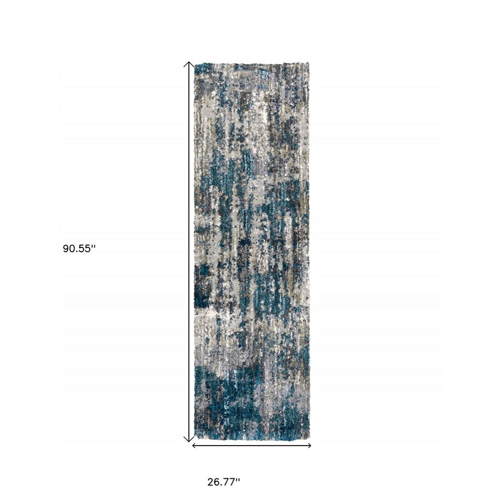 8' X 10' Grey And Blue Grey Skies Area Rug