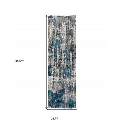 8' X 10' Grey And Blue Grey Skies Area Rug