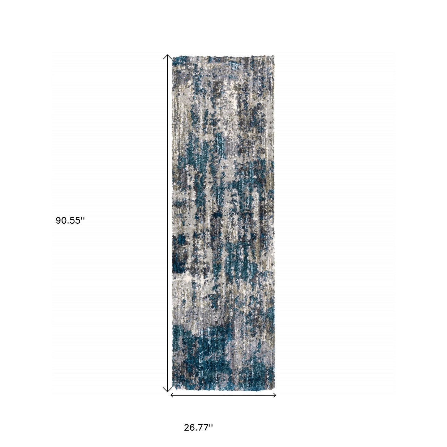 7' X 9' Grey And Blue Grey Skies Area Rug