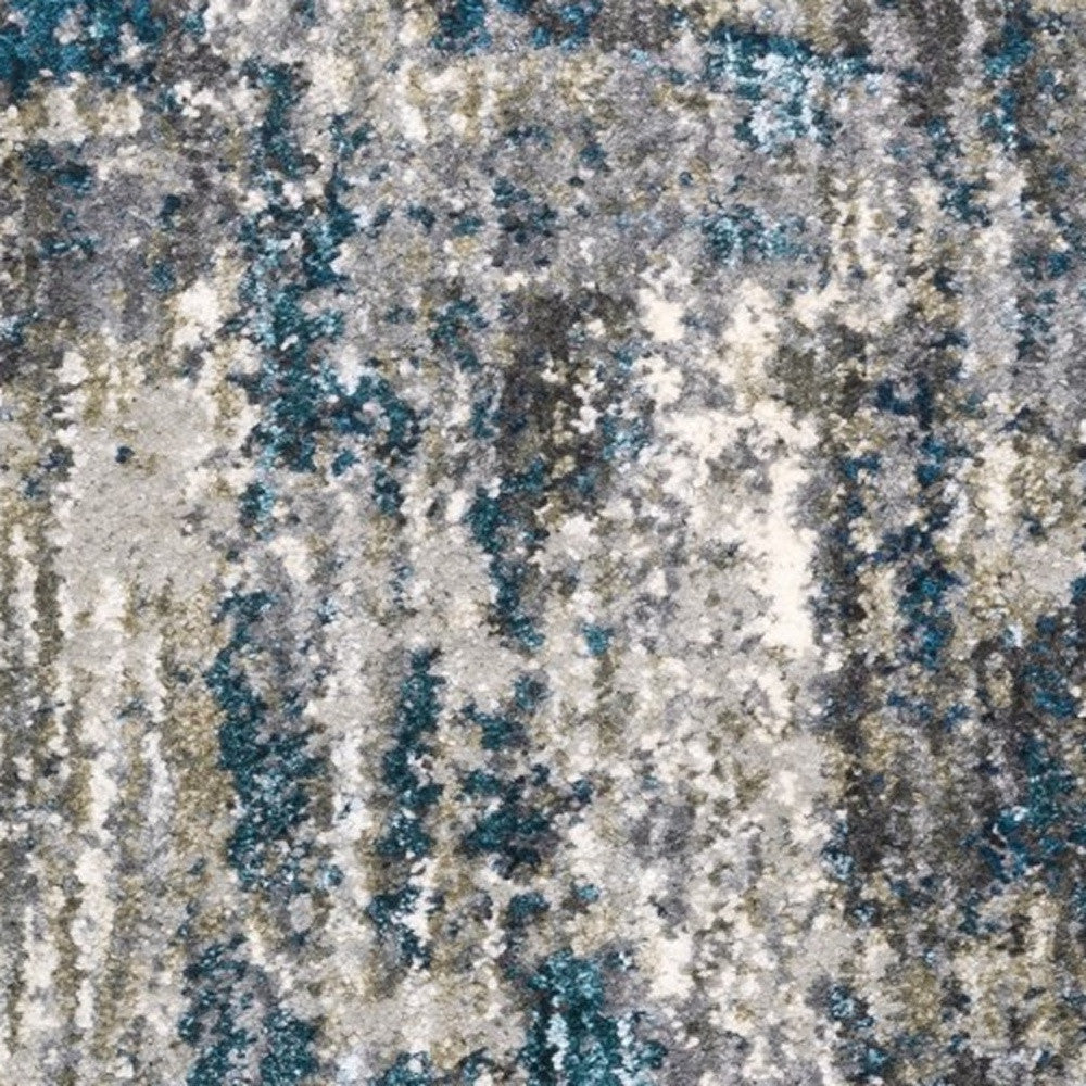 7' X 9' Grey And Blue Grey Skies Area Rug