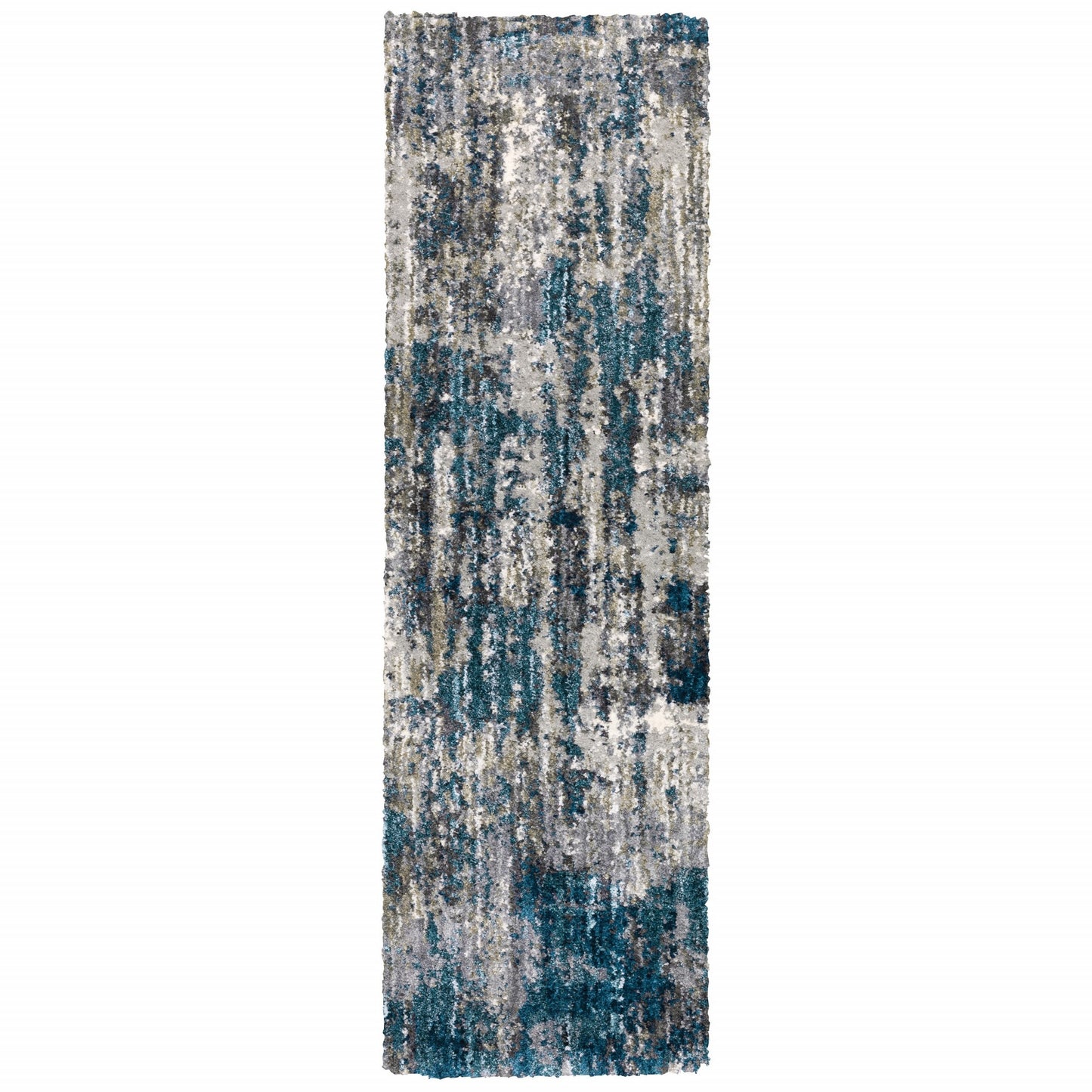 7' X 9' Grey And Blue Grey Skies Area Rug