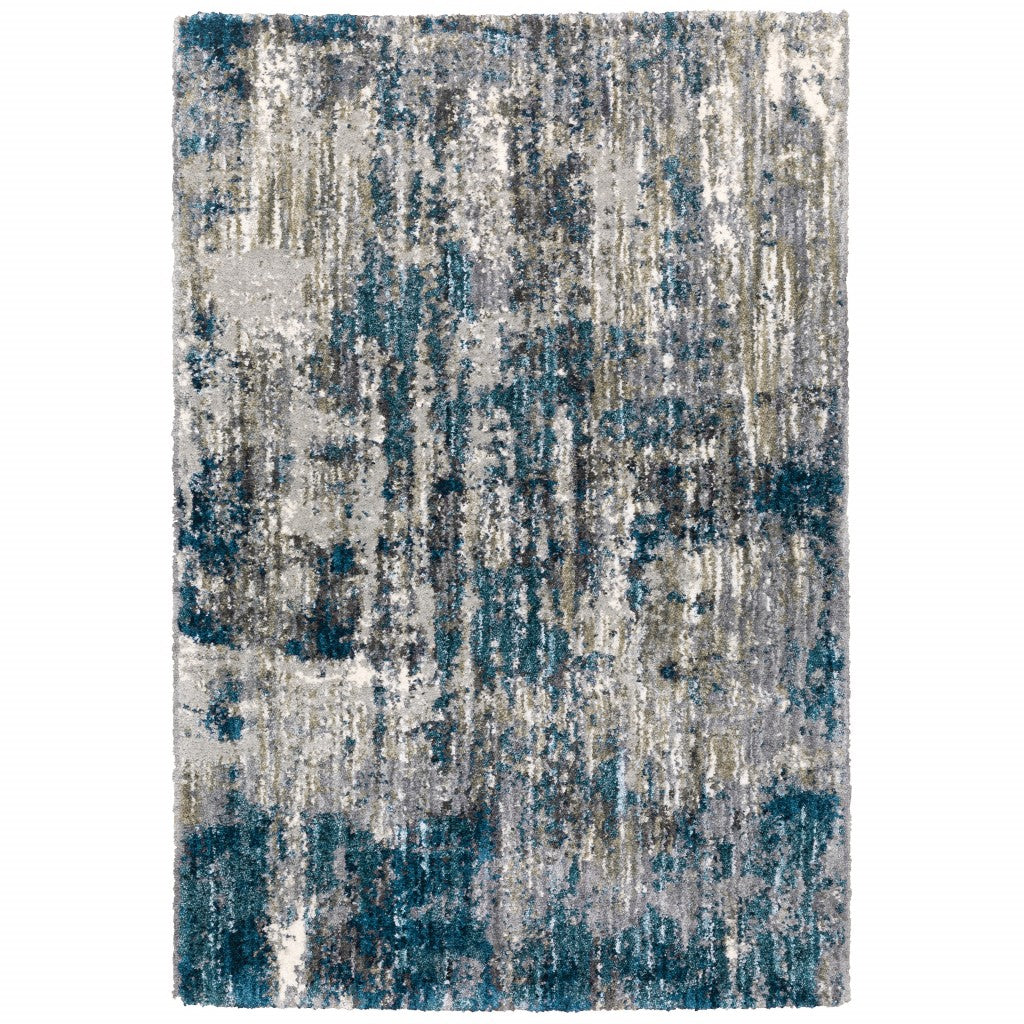 7' X 9' Grey And Blue Grey Skies Area Rug