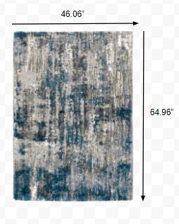 7' X 9' Grey And Blue Grey Skies Area Rug