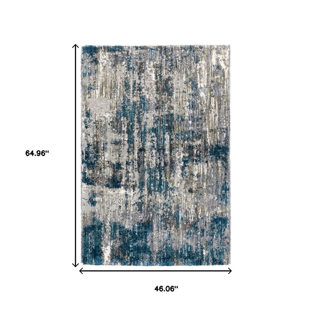8' X 10' Grey And Blue Grey Skies Area Rug