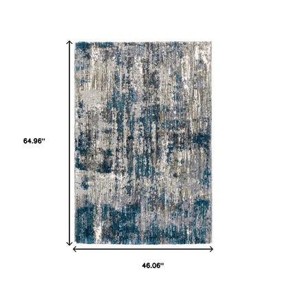 5' X 8' Grey And Blue Grey Skies Area Rug