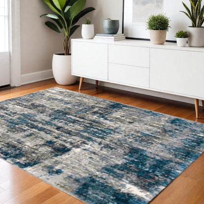 5' X 8' Grey And Blue Grey Skies Area Rug