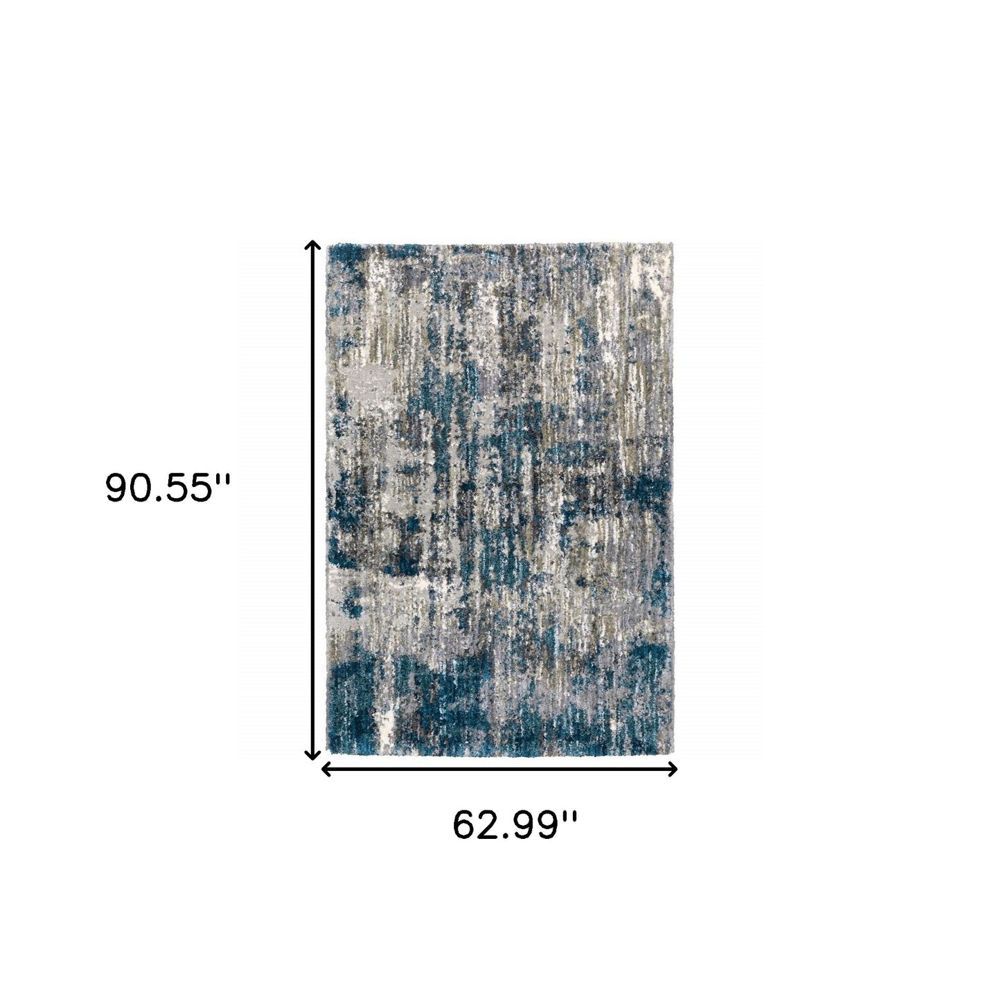 2' X 8' Grey And Blue Grey Skies Runner Rug