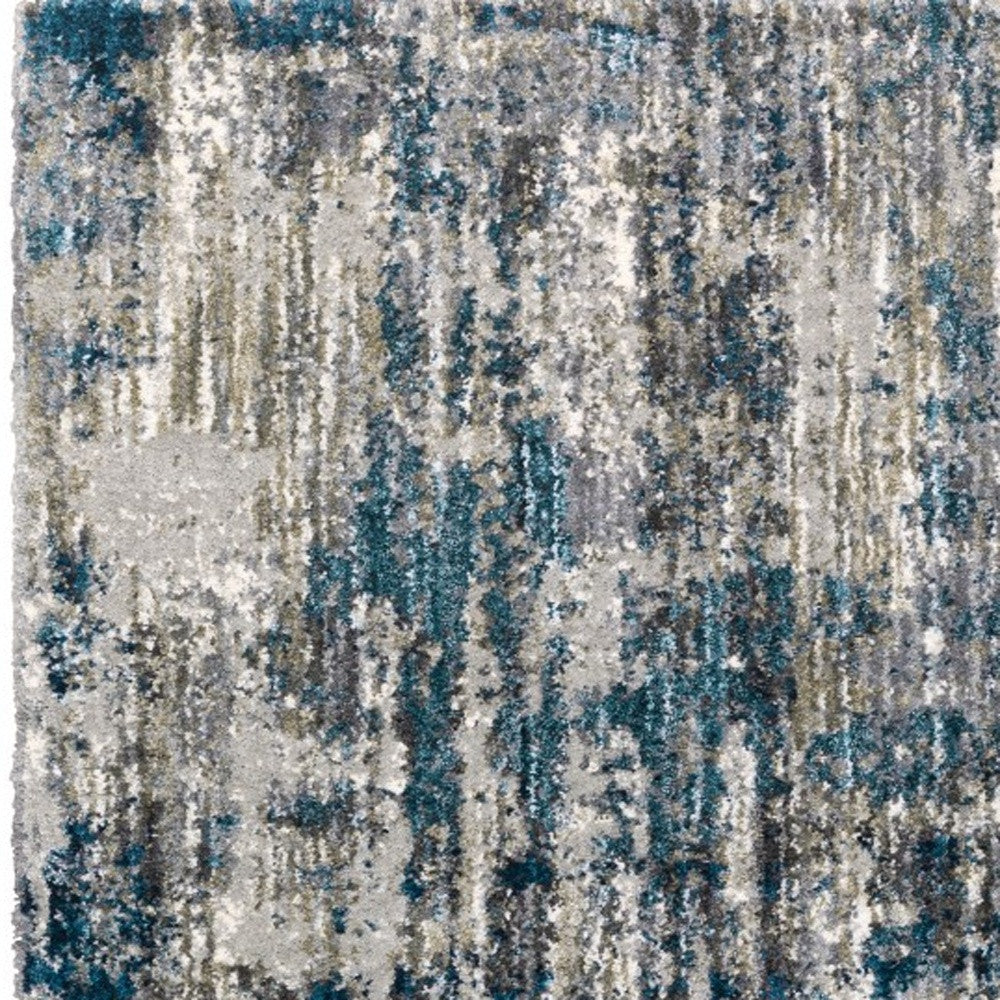 7' X 9' Grey And Blue Grey Skies Area Rug