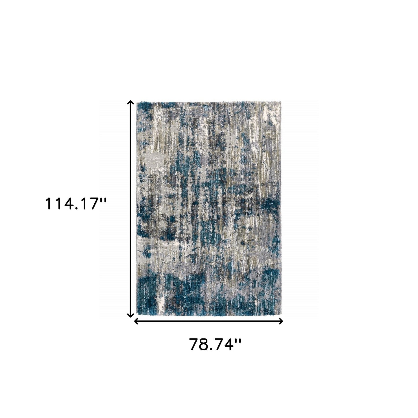 2' X 8' Grey And Blue Grey Skies Runner Rug