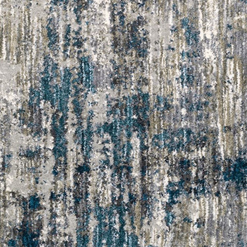 7' X 9' Grey And Blue Grey Skies Area Rug