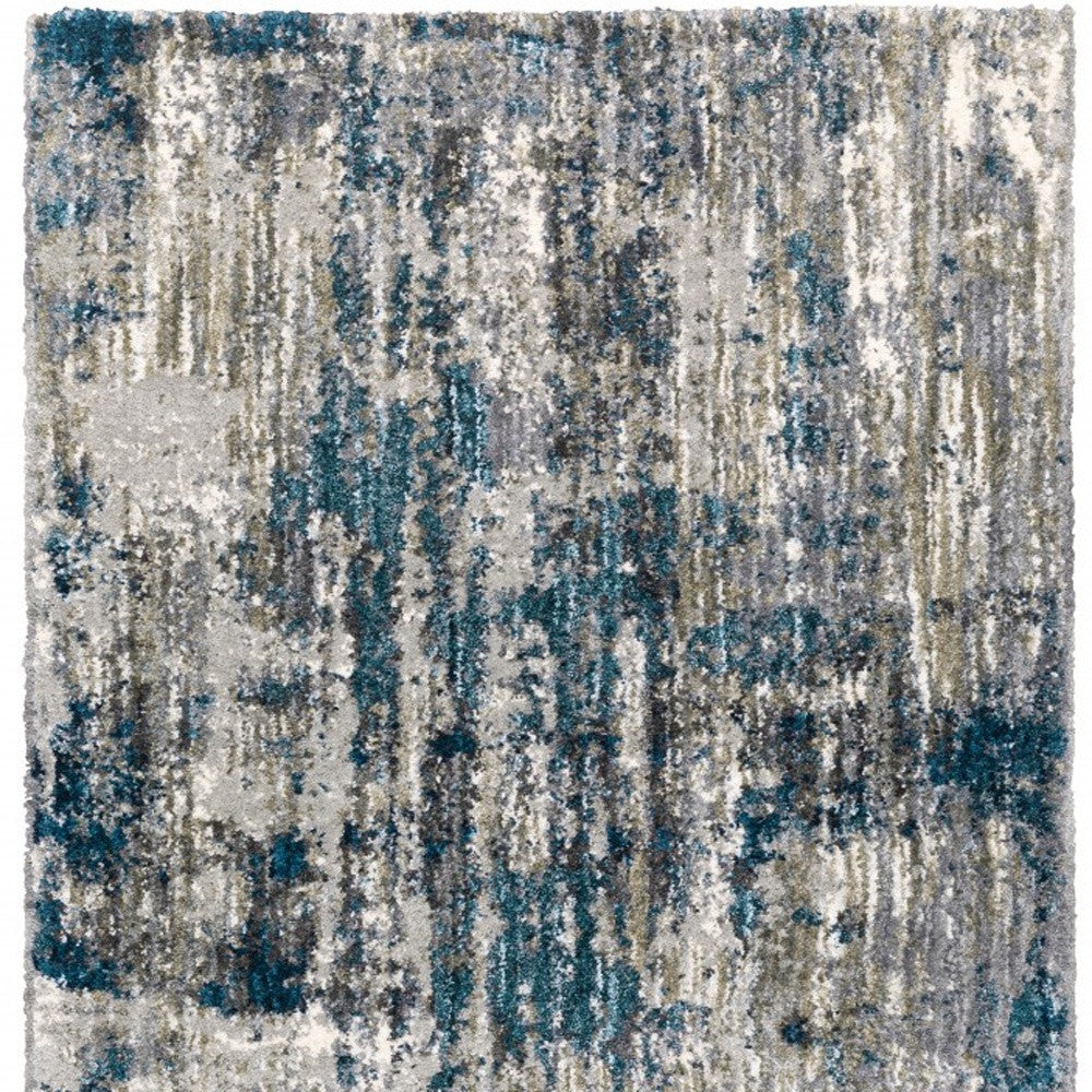 7' X 9' Grey And Blue Grey Skies Area Rug