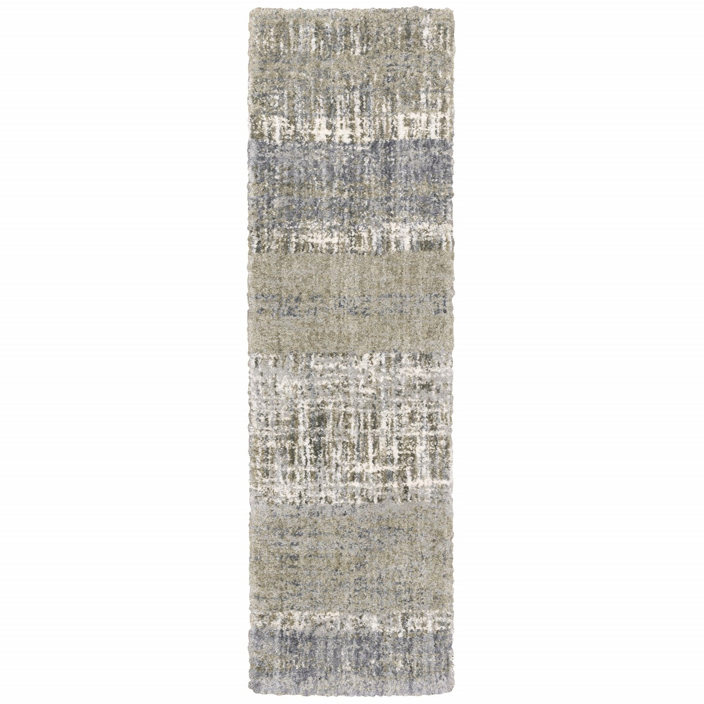 8' X 10' Grey And Ivory Abstract Lines Area Rug