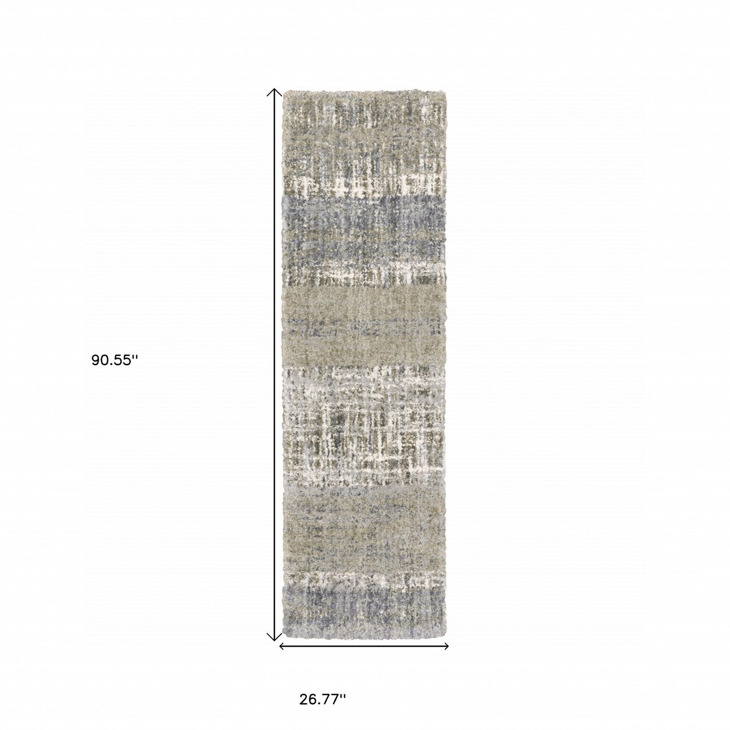 8' X 10' Grey And Ivory Abstract Lines Area Rug