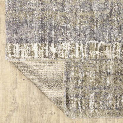 7' X 9' Grey And Ivory Abstract Lines Area Rug