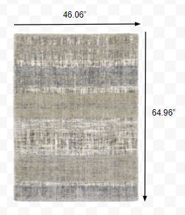 8' X 10' Grey And Ivory Abstract Lines Area Rug