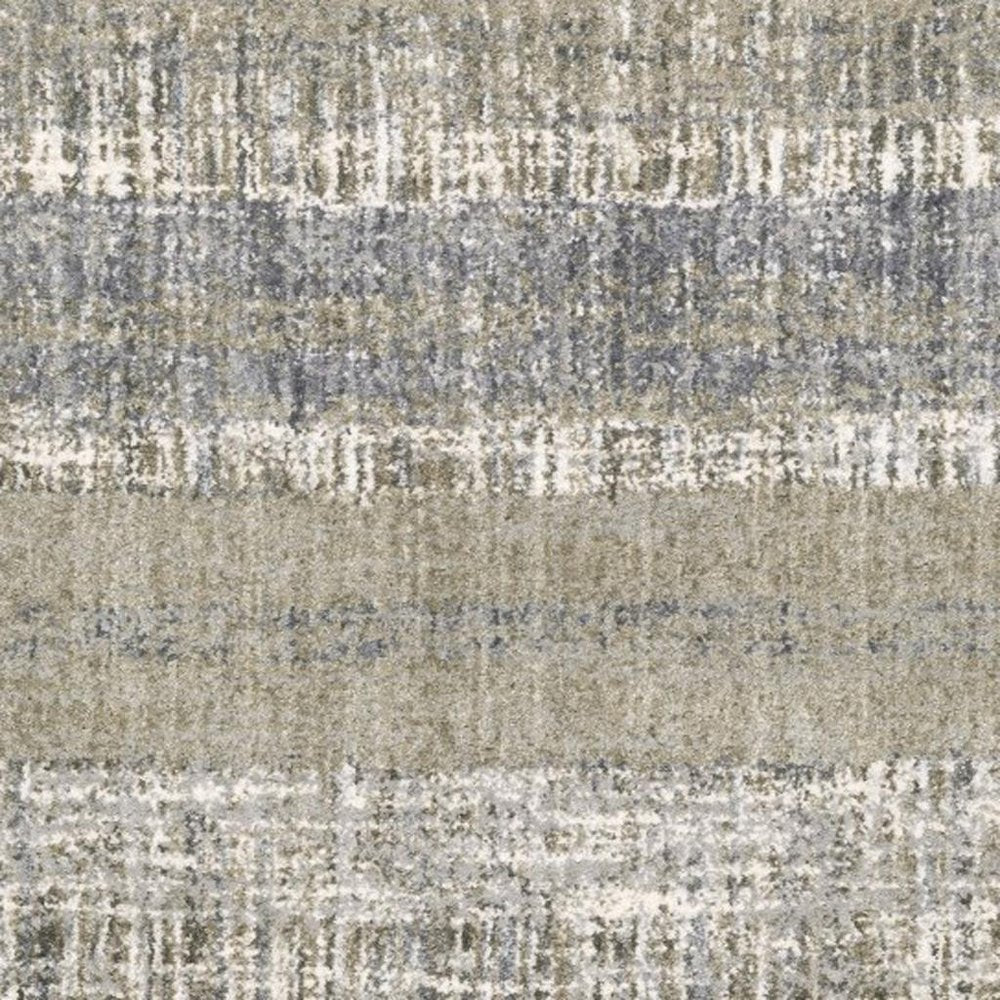 2' X 8' Grey And Ivory Abstract Lines Runner Rug