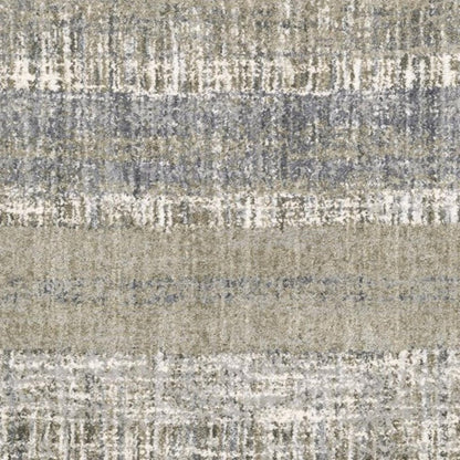 2' X 8' Grey And Ivory Abstract Lines Runner Rug