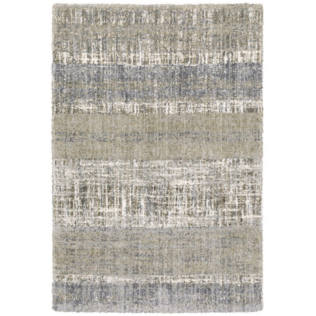 8' X 10' Grey And Ivory Abstract Lines Area Rug