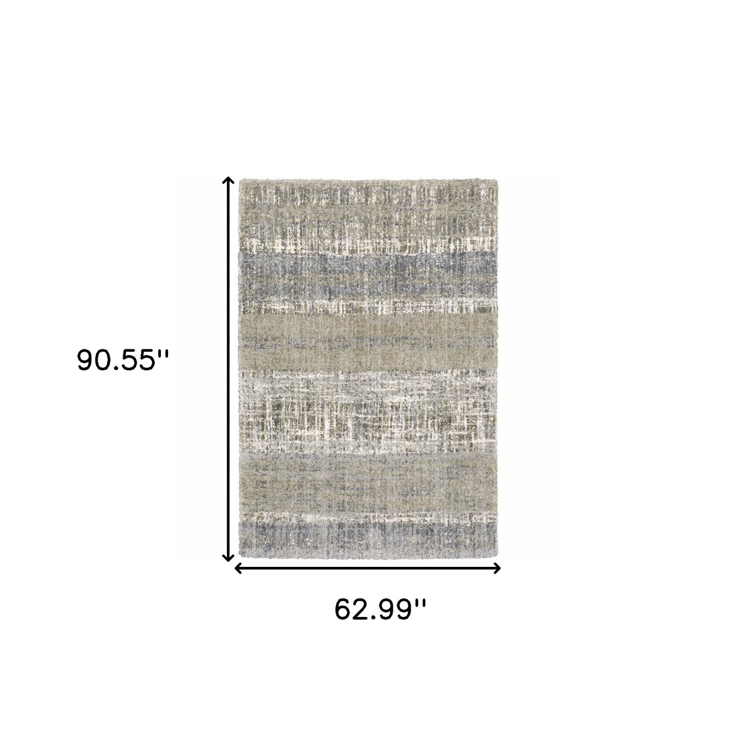 8' X 10' Grey And Ivory Abstract Lines Area Rug