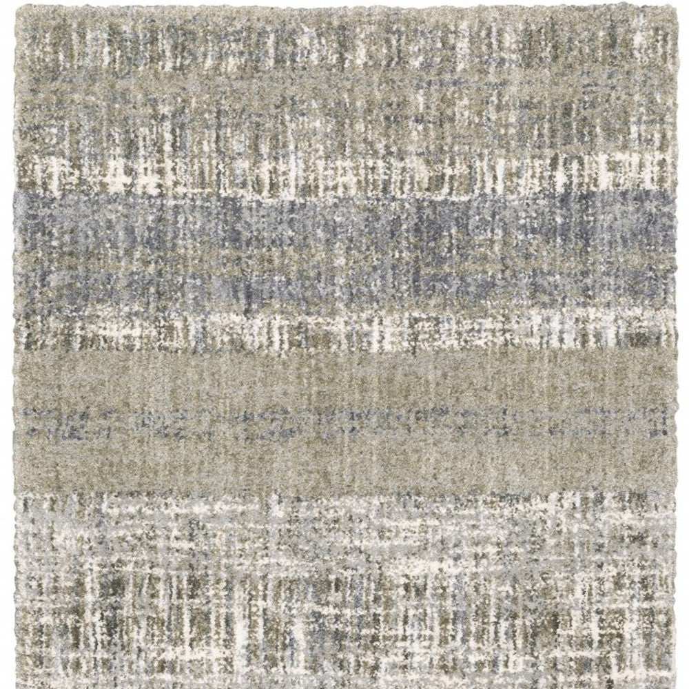 8' X 10' Grey And Ivory Abstract Lines Area Rug