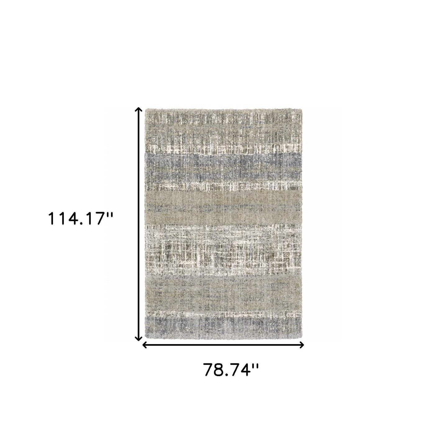 8'X10' Grey And Ivory Abstract Lines  Area Rug