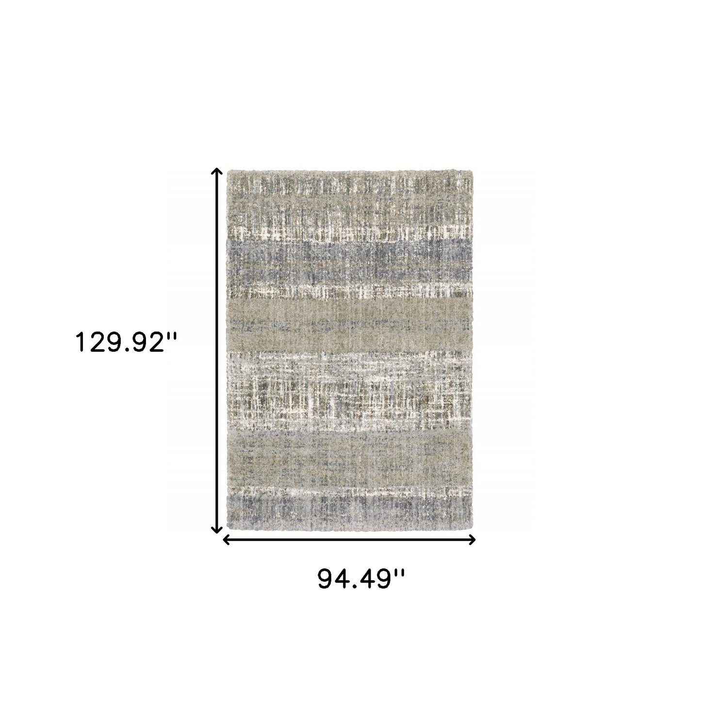 8'X10' Grey And Ivory Abstract Lines  Area Rug