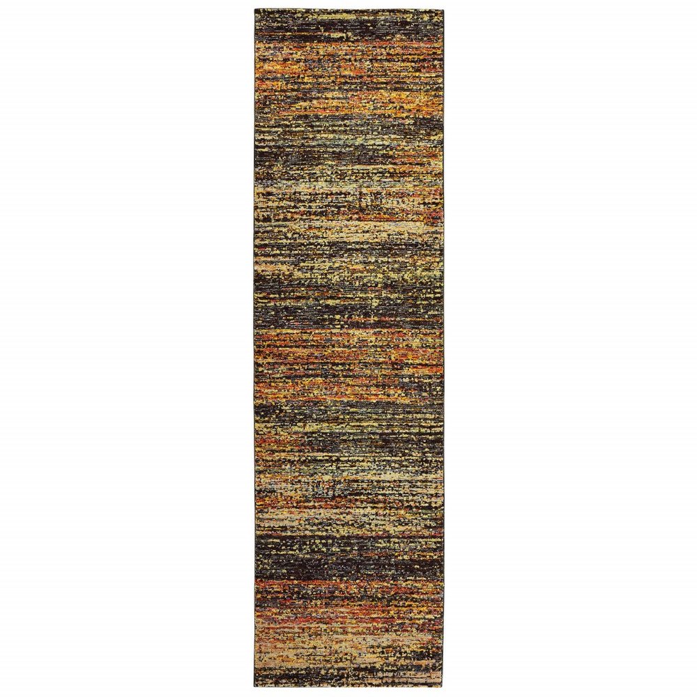 10' X 14' Gold And Slate Abstract Area Rug