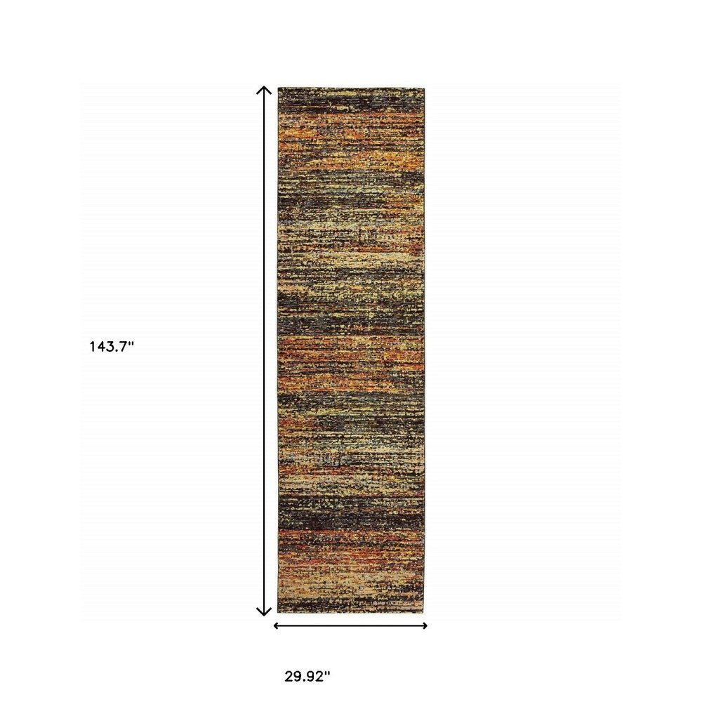 10' X 14' Gold And Slate Abstract Area Rug