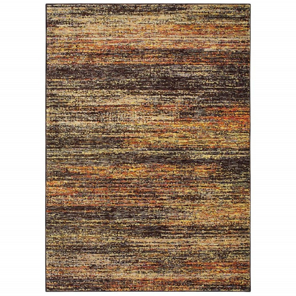 10' X 14' Gold And Slate Abstract Area Rug