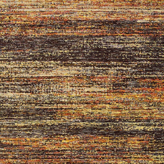 12' Gold And Slate Abstract Runner Rug